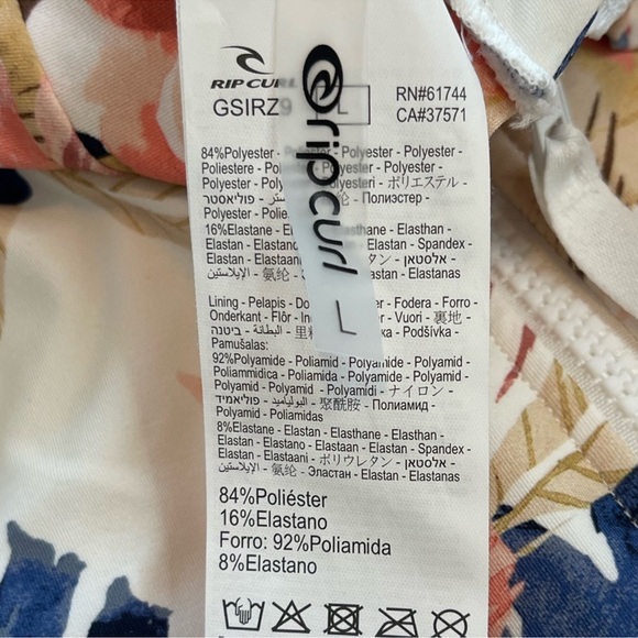 Rip Curl Sunset Waves Long Sleeve Floral One Piece Surf Swimsuit NWT Women’s L - Picture 9 of 16